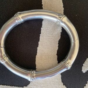 Solid silver bamboo bracelet.